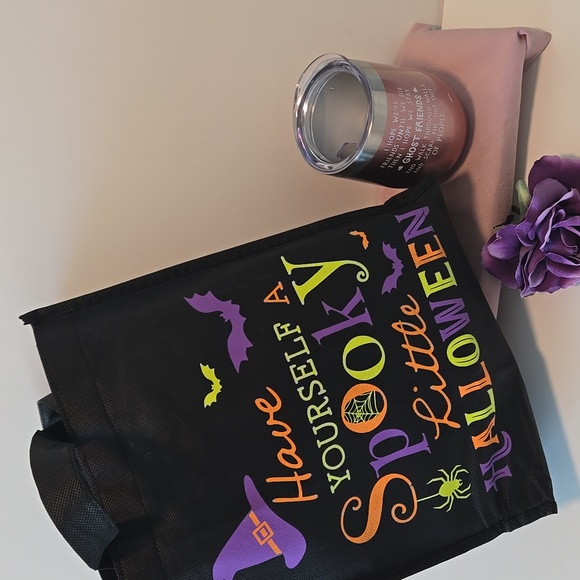 Halloween 12 oz Wine Tumbler Rose Gold w/ Lid & Bag NWOT - Picture 7 of 8